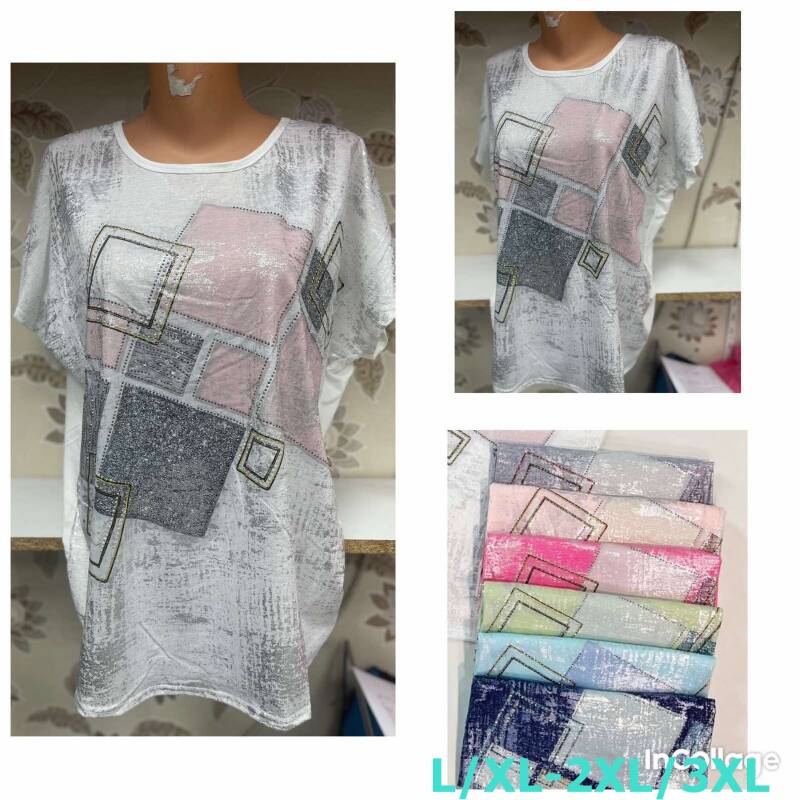 Bluzki damskie Roz L/XL-2XL/3XL, Mix Kolor Paczka 12 szt